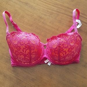 Aerie Juliet Bra 36D in pink and orange